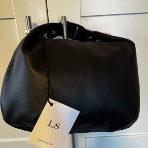 NWT NEW Lo and sons Aoyama Black Leather and Gold Shoulder Bag SOLD OUT Color